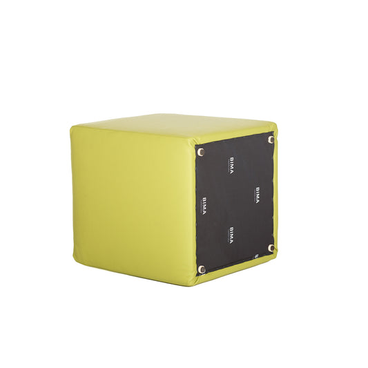 Lederwürfel | Sitzwürfel in Grün (Apple) aus Vollrindleder genarbt - leder-accessoires.com