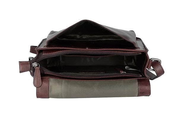 Umhängetasche aus Leder in Braun mit Überschlag und Magnetverschluss - leder-accessoires.com