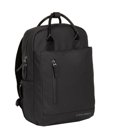 Laptoprucksack 9L in Schwarz mit verschweißten Reißverschlüssen - leder-accessoires.com