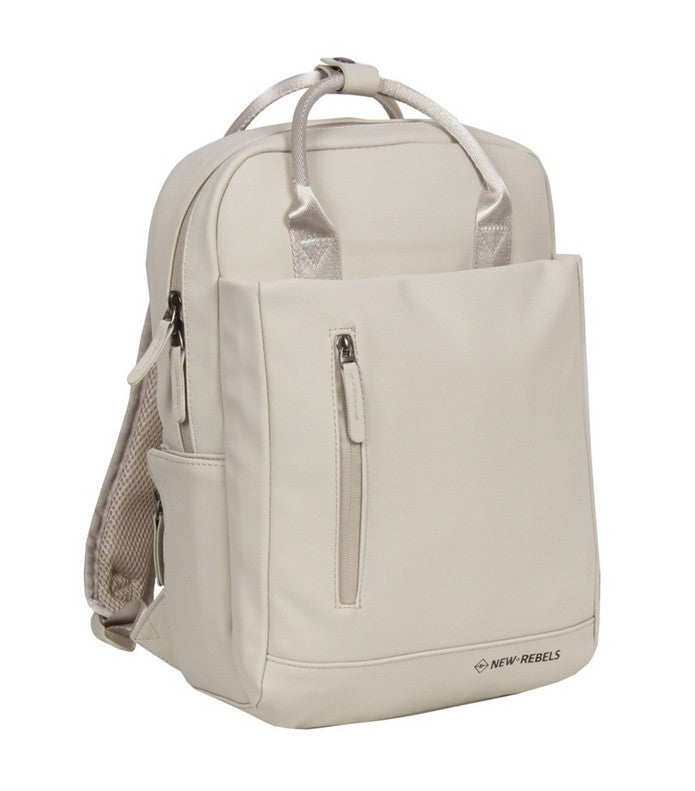 Laptoprucksack 9L in Beige mit verschweißten Reißverschlüssen - leder-accessoires.com