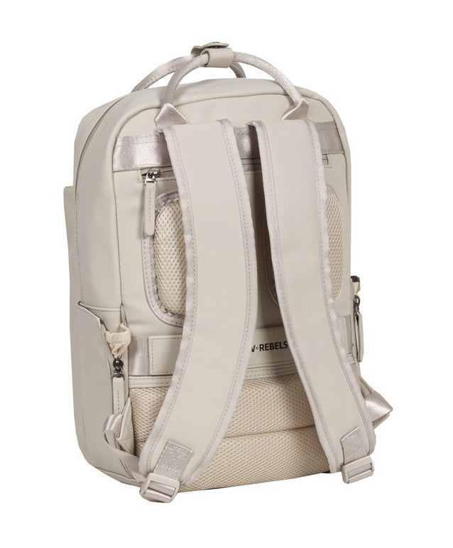 Laptoprucksack 9L in Beige mit verschweißten Reißverschlüssen - leder-accessoires.com
