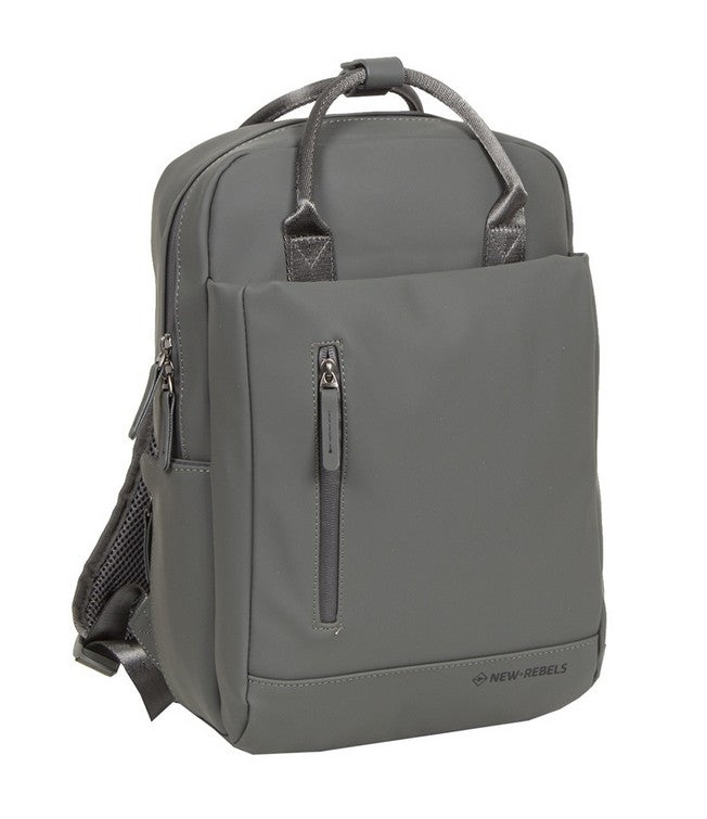 Laptoprucksack 9L in Grau mit verschweißten Reißverschlüssen - leder-accessoires.com