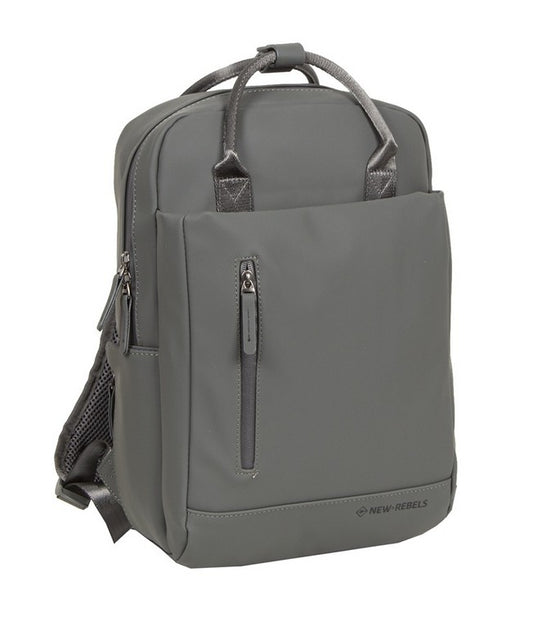 Laptoprucksack 9L in Grau mit verschweißten Reißverschlüssen - leder-accessoires.com