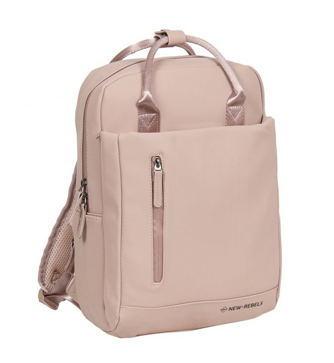 Laptoprucksack 9L in Rose mit verschweißten Reißverschlüssen - leder-accessoires.com