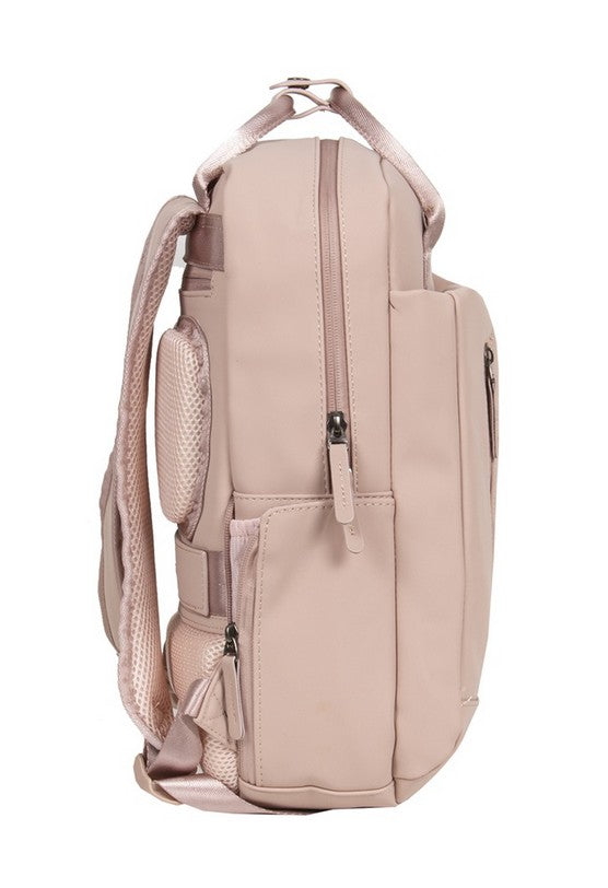 Laptoprucksack 9L in Rose mit verschweißten Reißverschlüssen - leder-accessoires.com