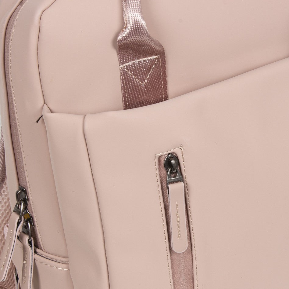 Laptoprucksack 9L in Rose mit verschweißten Reißverschlüssen - leder-accessoires.com