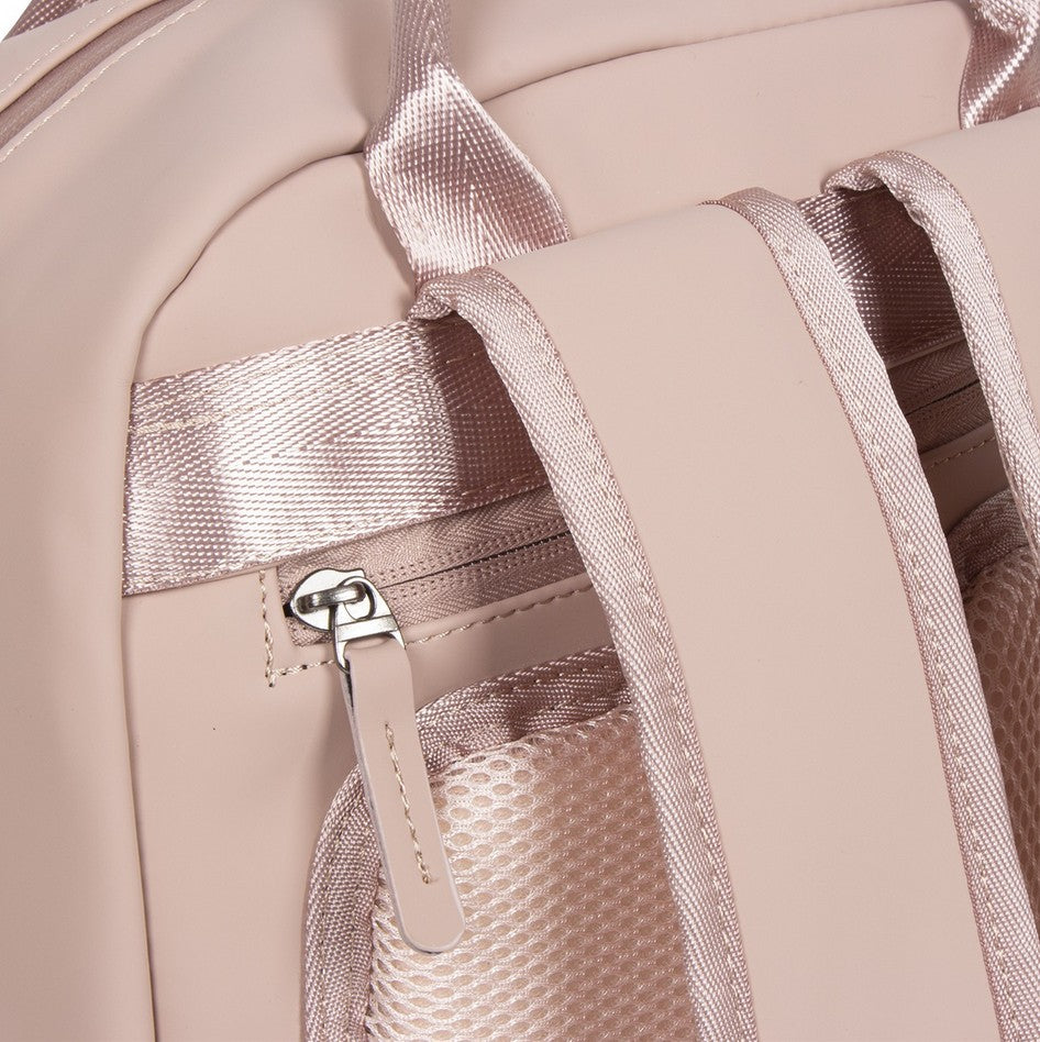 Laptoprucksack 9L in Rose mit verschweißten Reißverschlüssen - leder-accessoires.com