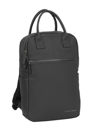 Laptoprucksack 12L in Schwarz mit Kurzgriff als Tasche - leder-accessoires.com