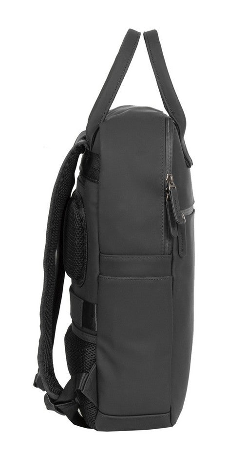 Laptoprucksack 12L in Schwarz mit Kurzgriff als Tasche - leder-accessoires.com