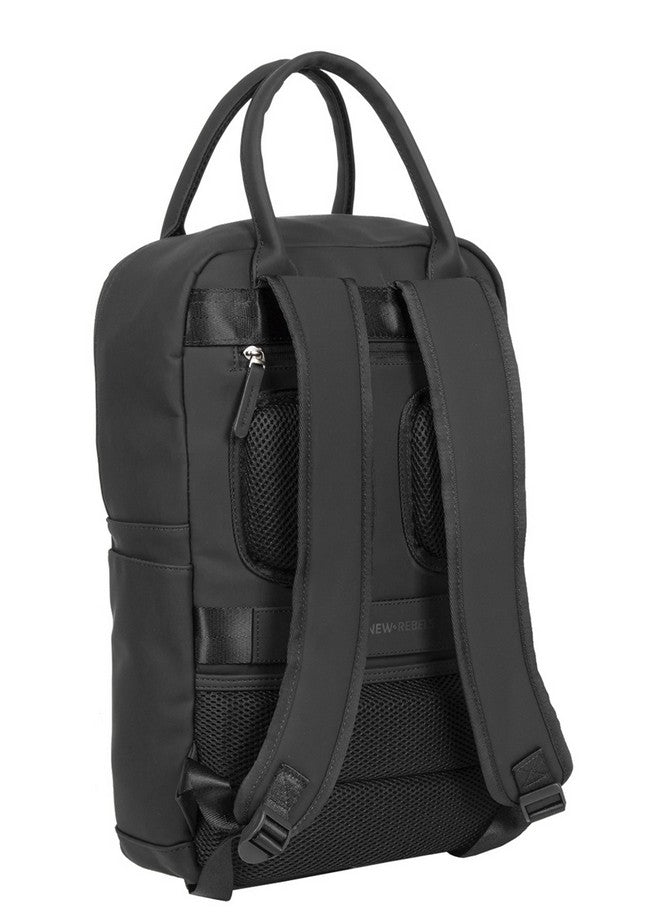Laptoprucksack 12L in Schwarz mit Kurzgriff als Tasche - leder-accessoires.com