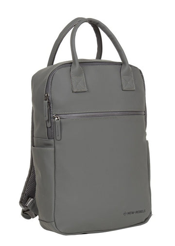 Laptoprucksack 12L in Grau mit Kurzgriff als Tasche - leder-accessoires.com