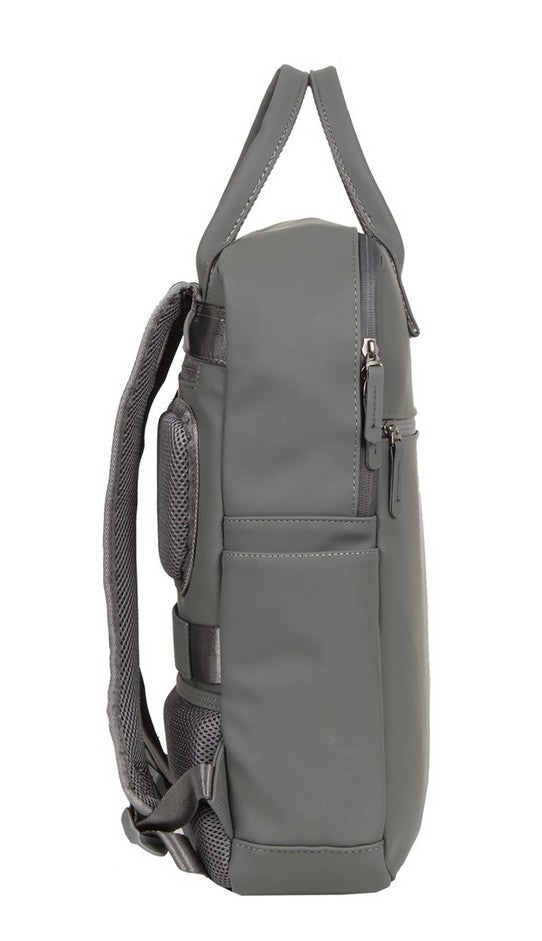 Laptoprucksack 12L in Grau mit Kurzgriff als Tasche - leder-accessoires.com