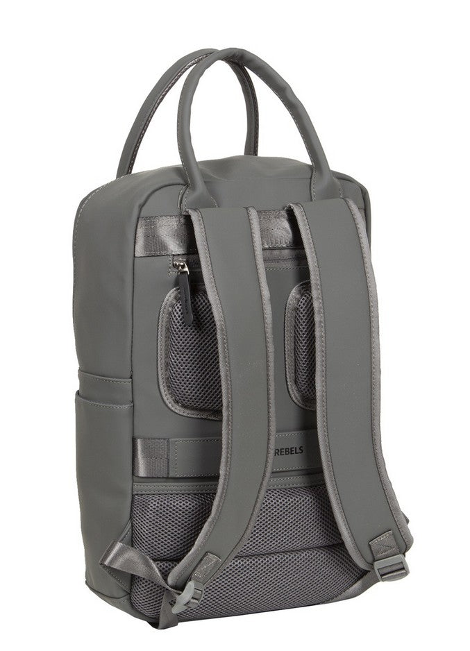Laptoprucksack 12L in Grau mit Kurzgriff als Tasche - leder-accessoires.com