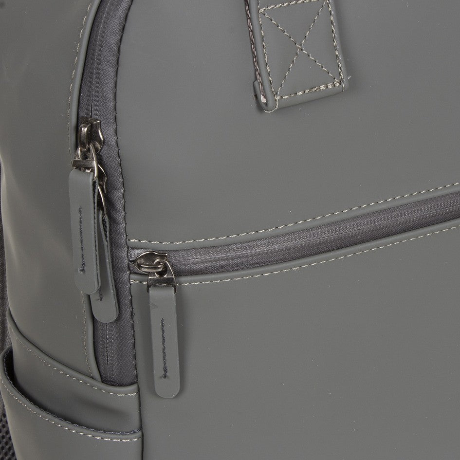 Laptoprucksack 12L in Grau mit Kurzgriff als Tasche - leder-accessoires.com