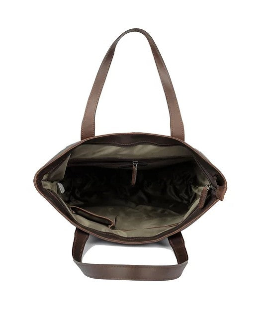 Ledershopper in Braun mit Reißverschluss - leder-accessoires.com