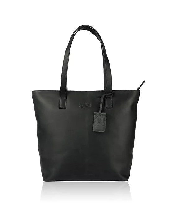 Ledershopper in Schwarz mit Reißverschluss - leder-accessoires.com