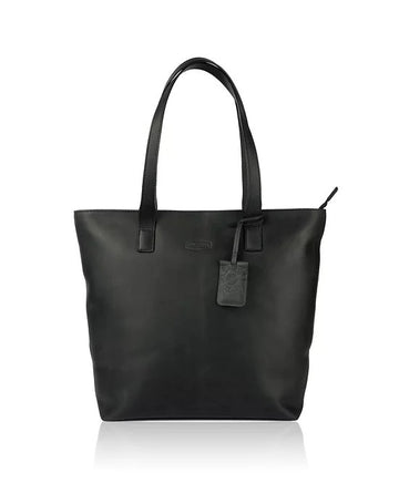 Ledershopper in Schwarz mit Reißverschluss - leder-accessoires.com