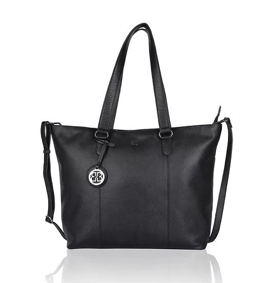 Ledershopper in Schwarz mit Reißverschluss - leder-accessoires.com
