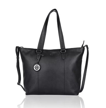 Ledershopper in Schwarz mit Reißverschluss - leder-accessoires.com