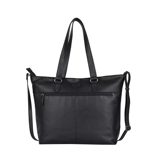 Ledershopper in Schwarz mit Reißverschluss - leder-accessoires.com