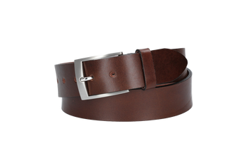 Hochwertiger Ledergürtel 40mm in Braun mit Schließe satiniert - leder-accessoires.com