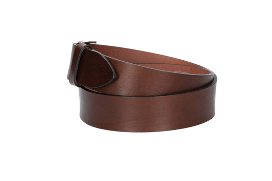 Hochwertiger Ledergürtel 40mm in Braun mit Schließe satiniert - leder-accessoires.com