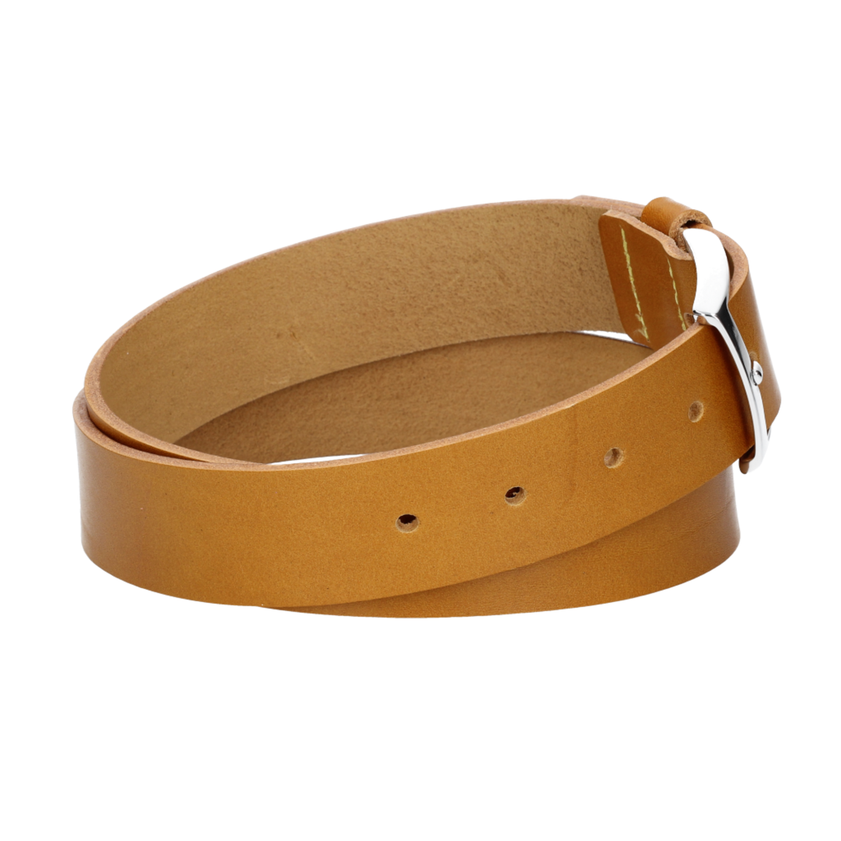 Hochwertiger Ledergürtel 35mm in Senfgelb|Gelb mit Schließe Hochglanz - leder-accessoires.com