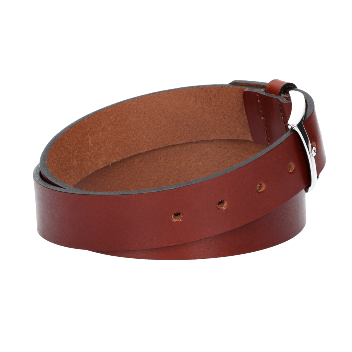 Hochwertiger Ledergürtel 35mm in Cognac mit Schließe Hochglanz - leder-accessoires.com