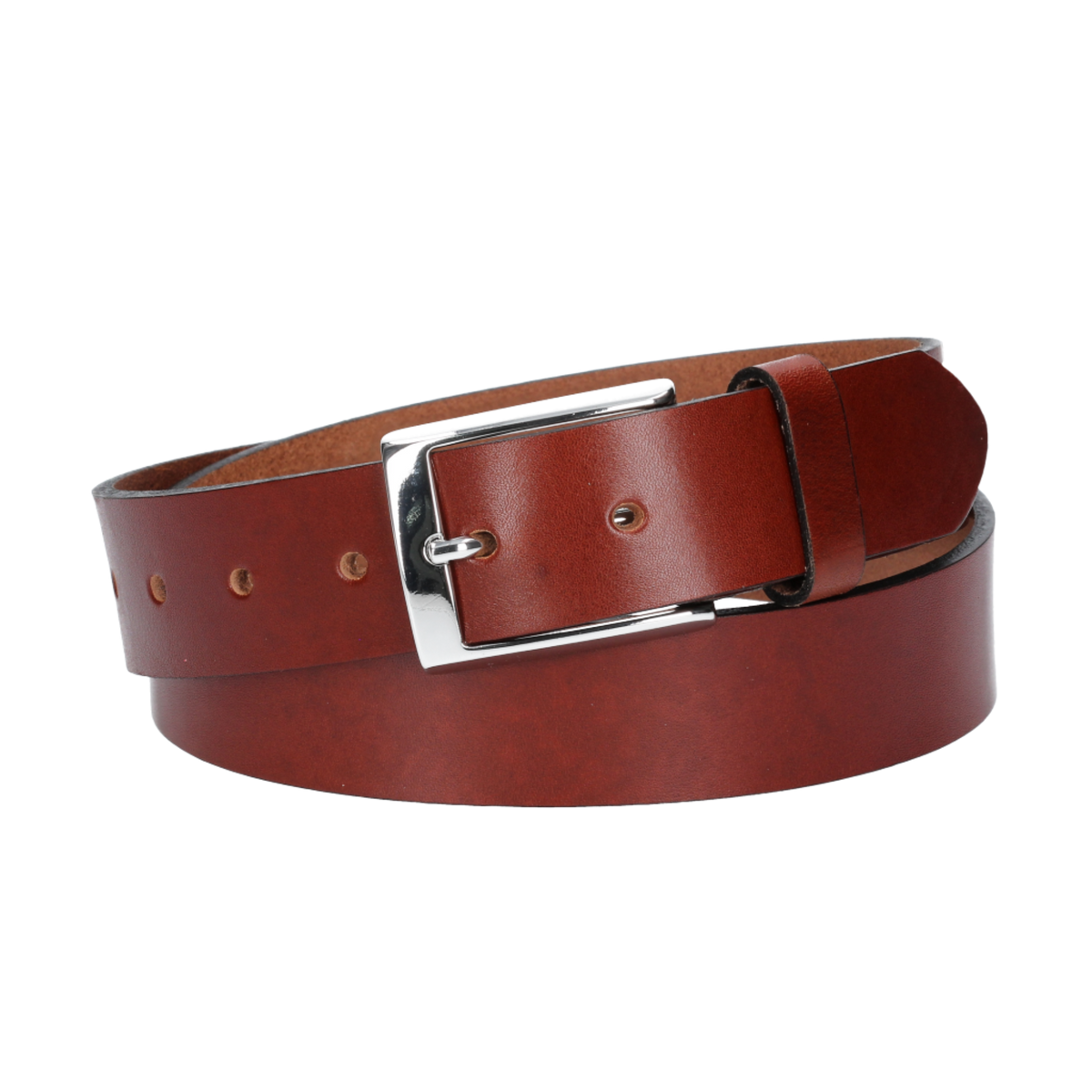 Hochwertiger Ledergürtel 35mm in Cognac mit Schließe Hochglanz - leder-accessoires.com