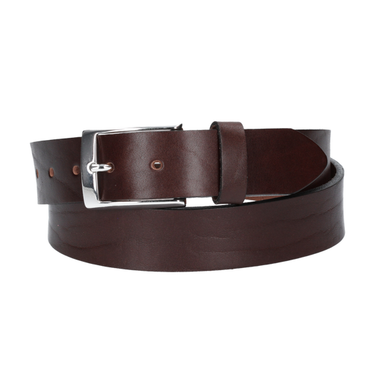 Hochwertiger Ledergürtel 35mm in Braun mit Schließe Hochglanz - leder-accessoires.com