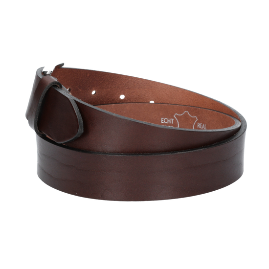Hochwertiger Ledergürtel 35mm in Braun mit Schließe Hochglanz - leder-accessoires.com