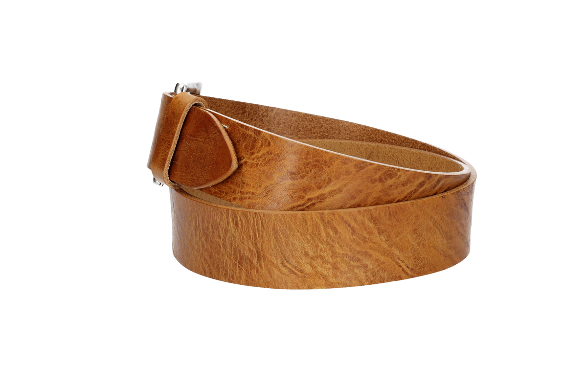 Hochwertiger Ledergürtel 40mm in Gelb|Senfgelb mit rustikaler Schließe in Silber - leder-accessoires.com
