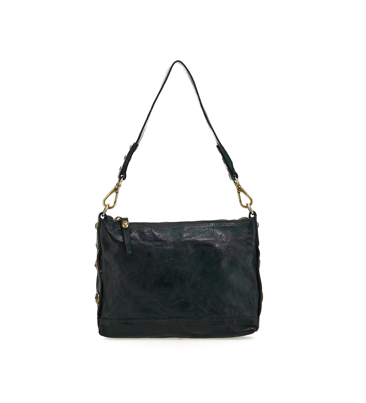 Schultertasche klein in Schwarz aus Leder - leder-accessoires.com