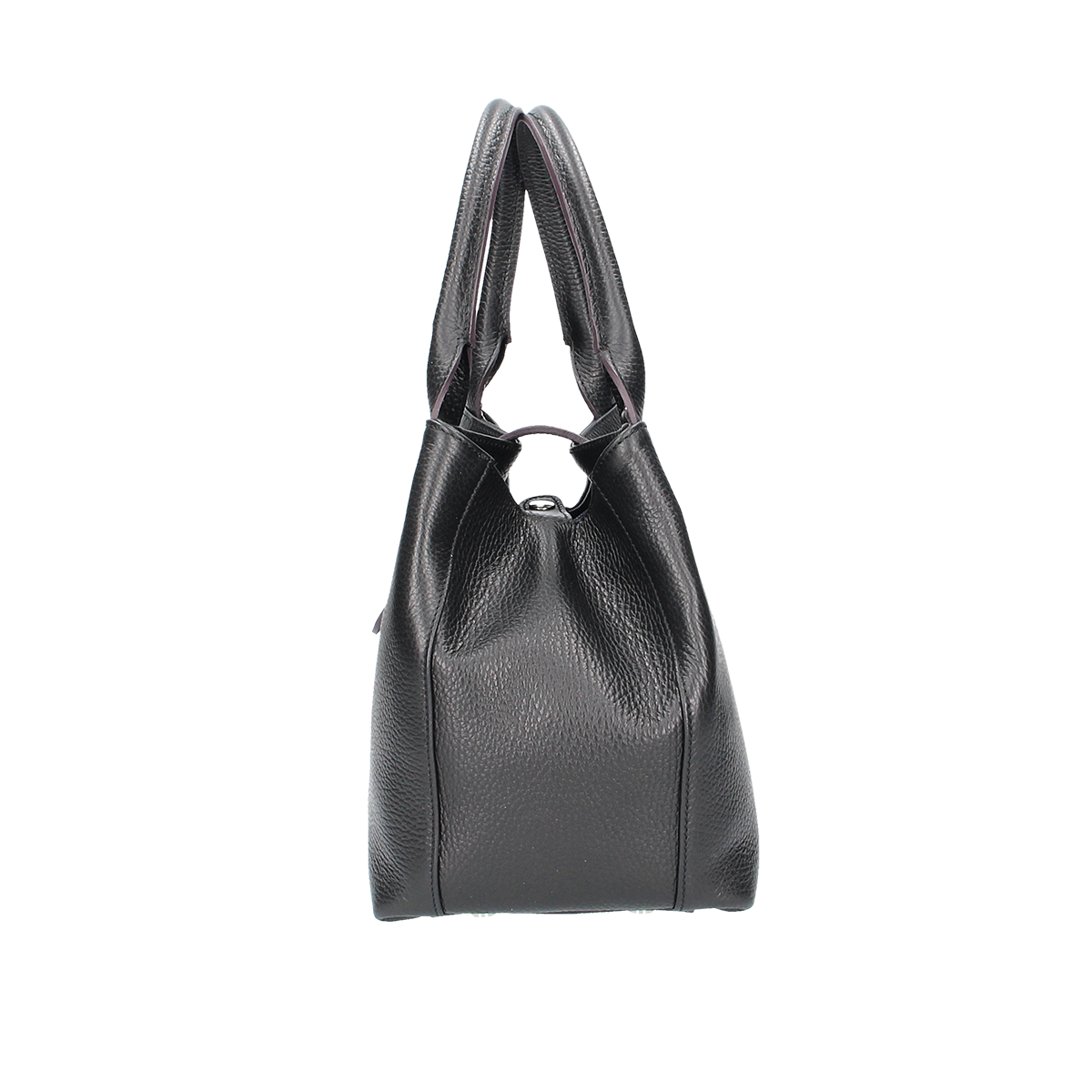 Kurzgrifftasche mit Lasche in Schwarz aus Leder - leder-accessoires.com