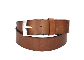Ledergürtel Light Brown 40mm mit Dornschließe in Silber - leder-accessoires.com