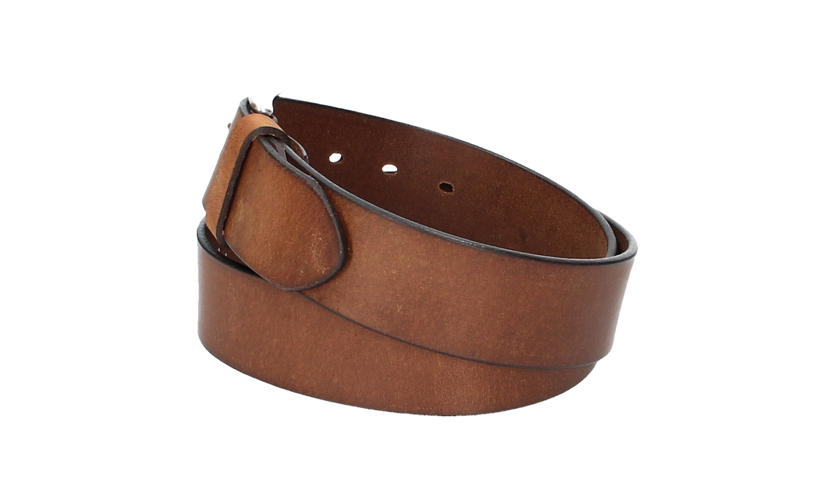 Ledergürtel Light Brown 40mm mit Dornschließe in Silber - leder-accessoires.com