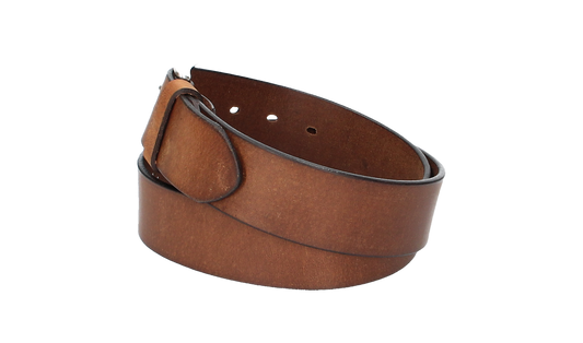 Ledergürtel Light Brown 40mm mit Dornschließe in Silber - leder-accessoires.com