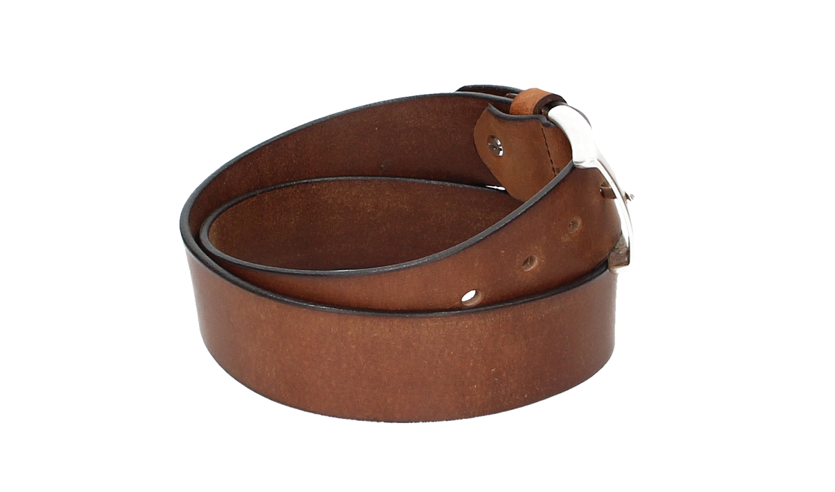 Ledergürtel Light Brown 40mm mit Dornschließe in Silber - leder-accessoires.com