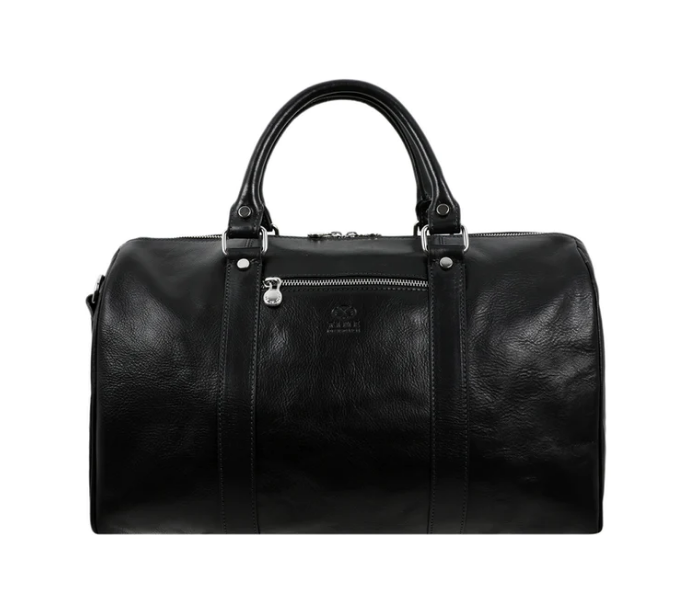 Reisetasche 53cm in Schwarz aus Leder - leder-accessoires.com