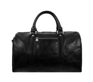 Reisetasche 53cm in Schwarz aus Leder - leder-accessoires.com