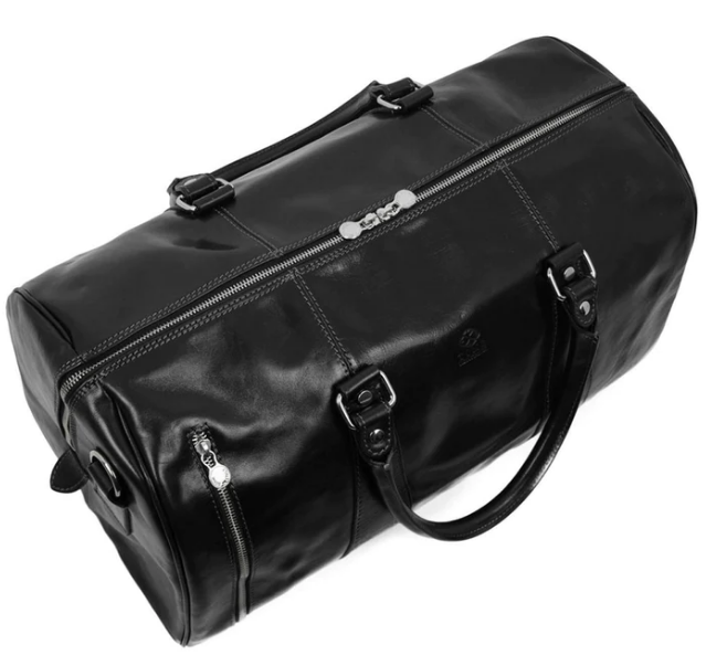 Reisetasche in Schwarz aus Leder - leder-accessoires.com