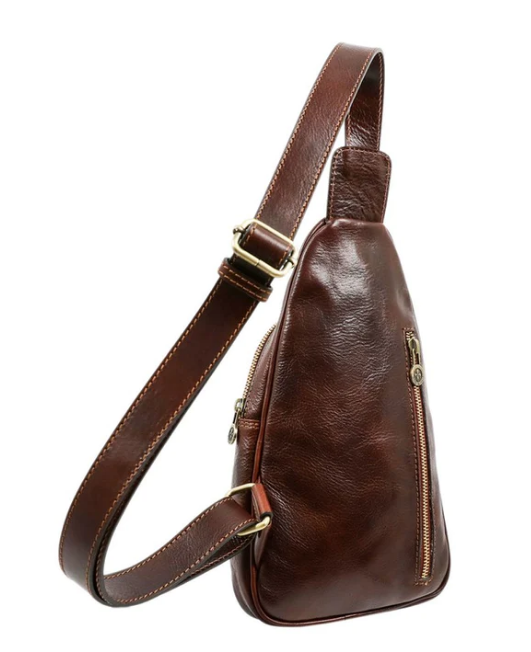 Gürteltasche|Bodybag aus Leder in Braun - leder-accessoires.com