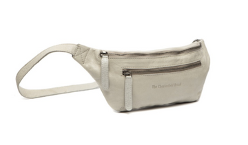 Gürteltasche|Bodybag in Hellgrau aus Leder - leder-accessoires.com