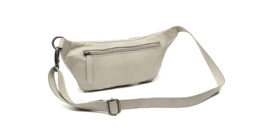 Gürteltasche|Bodybag in Hellgrau aus Leder - leder-accessoires.com