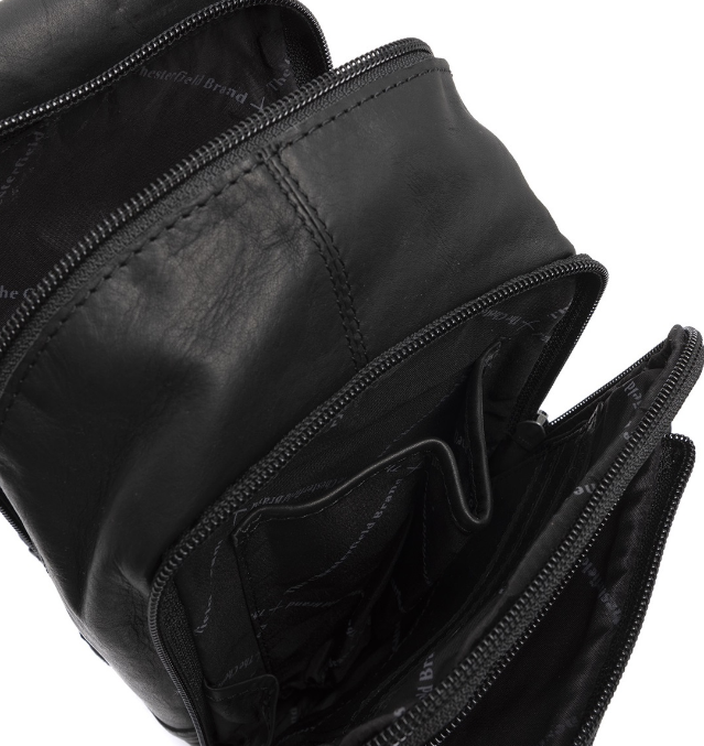 Gürteltasche|Bodybag in Schwarz aus Leder - leder-accessoires.com