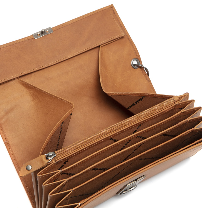 Kellnerbörse in Cognac aus Leder - leder-accessoires.com