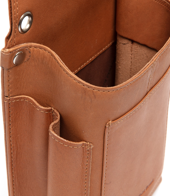 Kellnerbörse Halfter in Cognac aus Leder - leder-accessoires.com