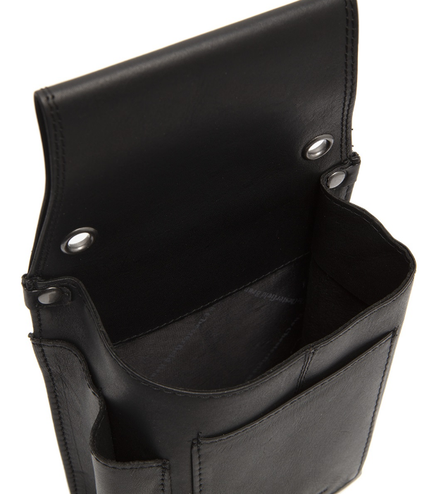 Kellnerbörse Halfter in Schwarz aus Leder - leder-accessoires.com
