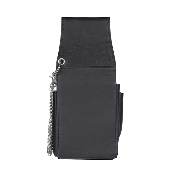 Kellnerbörse Halfter in Schwarz aus Leder - leder-accessoires.com