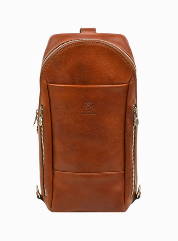 Gürteltasche|Bodybag aus Leder in Cognac - leder-accessoires.com